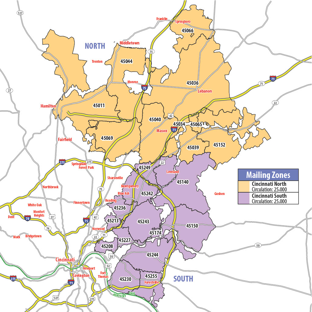 Map of RSVP Cincinnati and Dayton